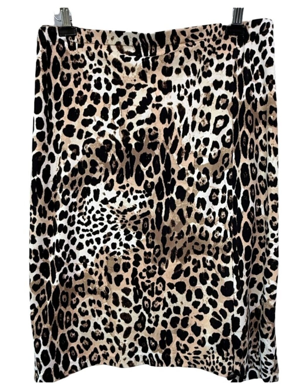 Lane Bryant Leopard Print Skirt Plus Size 28 Stretch Ponte Knit Pullon Midi